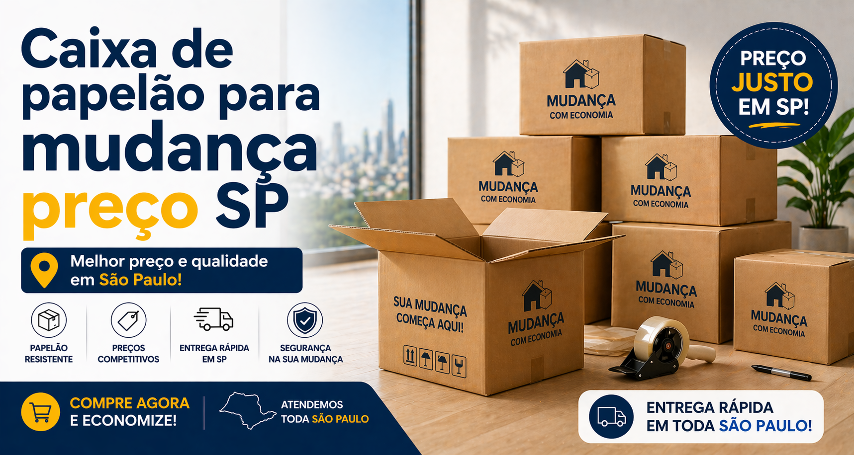 Caixa de papelão para mudança preço SP