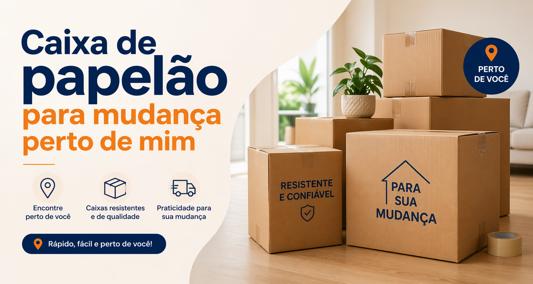 Caixa de papelão para mudança perto de mim