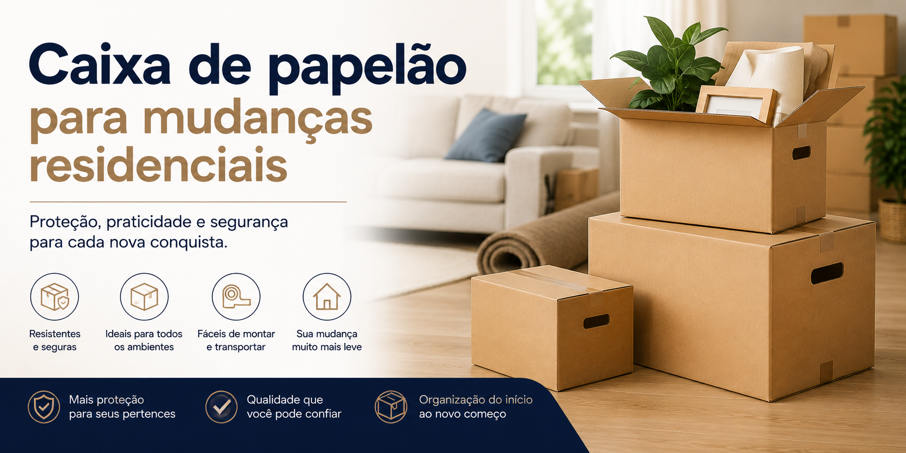 Caixa de papelão para mudanças residenciais