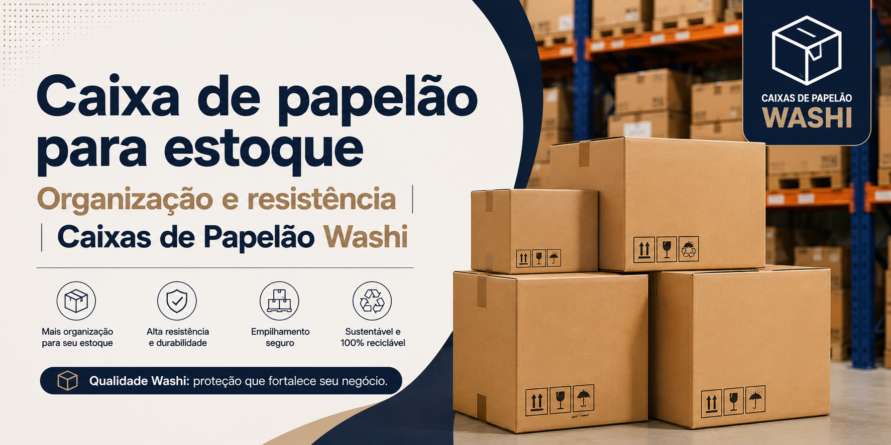 Caixa de papelão para estoque