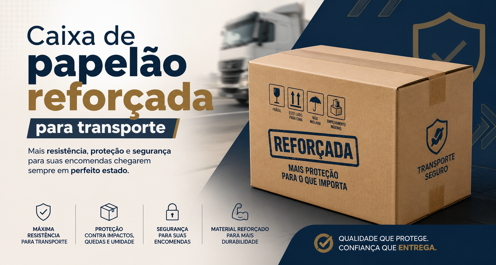 Caixa de papelão reforçada para transporte