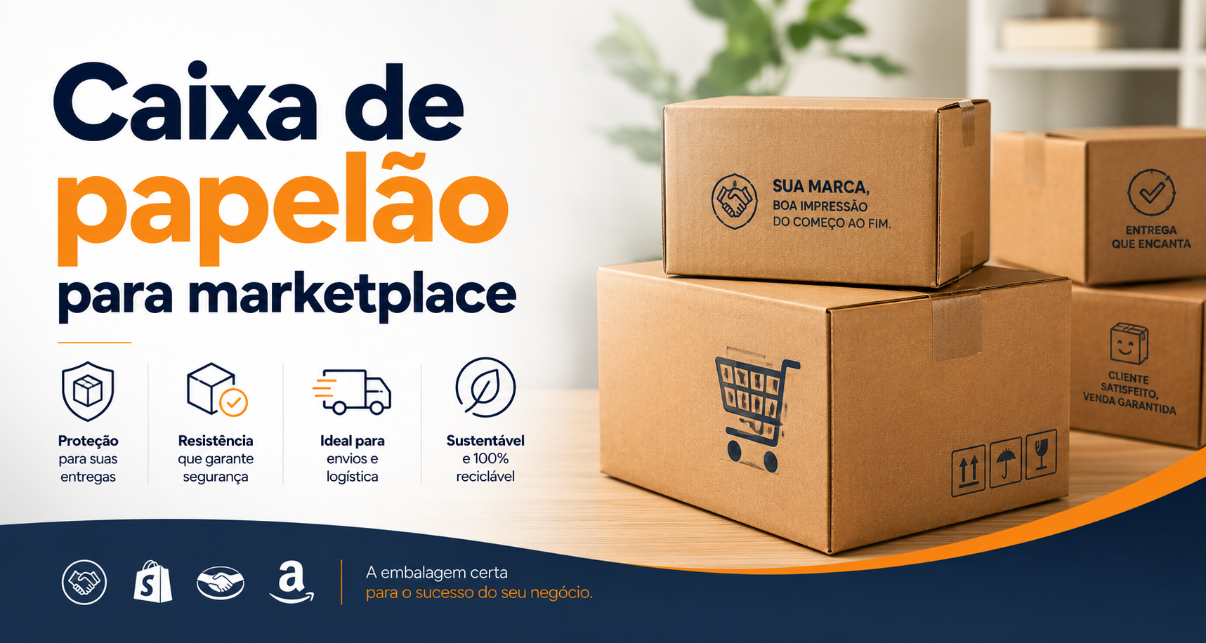 Caixa de papelão para marketplace